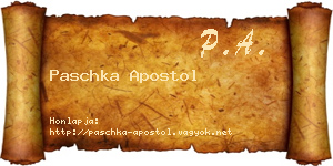Paschka Apostol névjegykártya